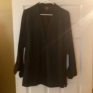 Talbots Woman Plus Size 20W Black Button Down Shirt